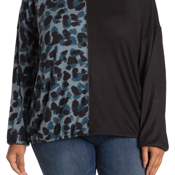 Como Blu Tops - COMO BLU | sweatshirt with contrast